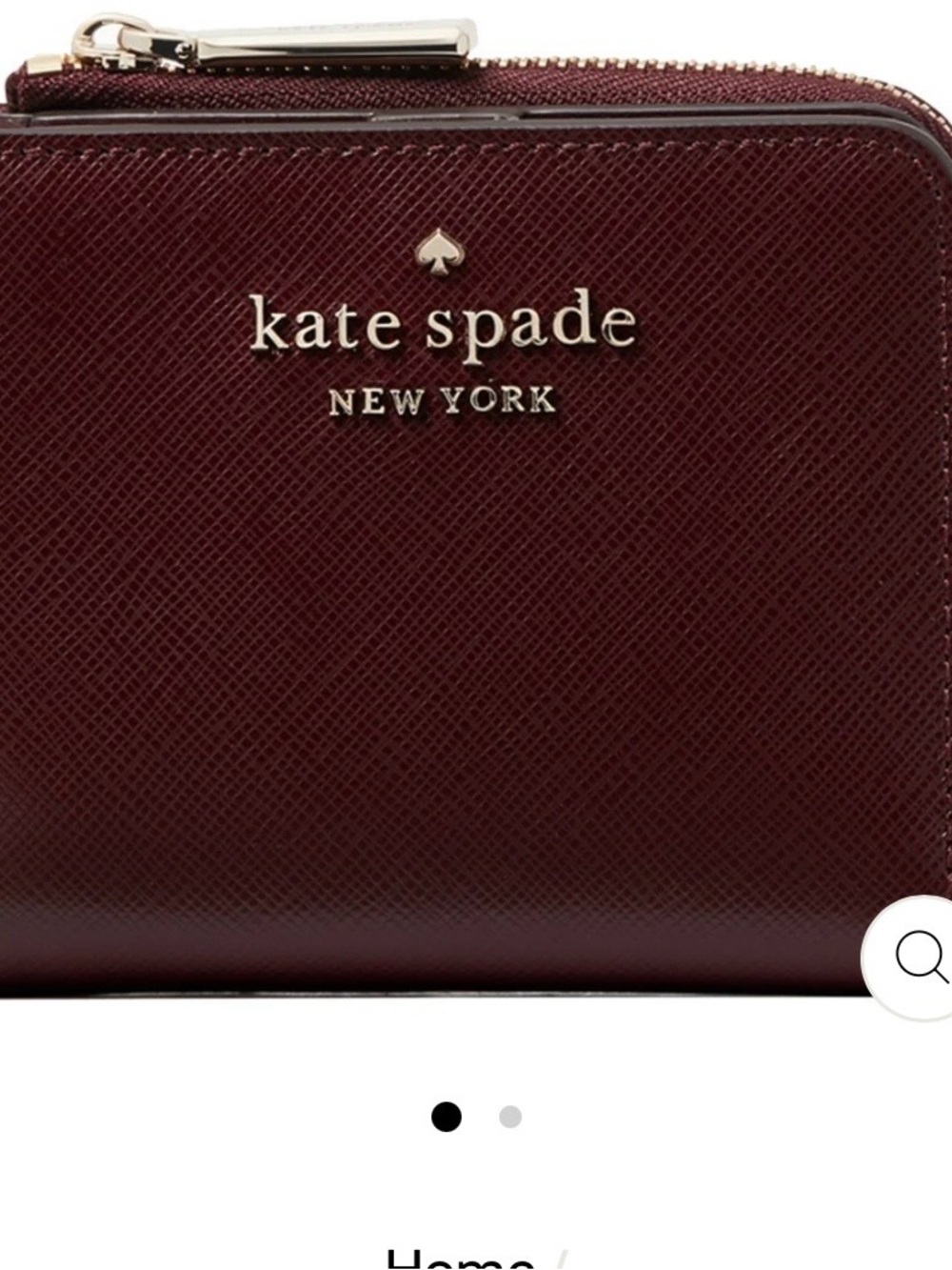 kate spade New York Wine Textured Leather Zip Wallet